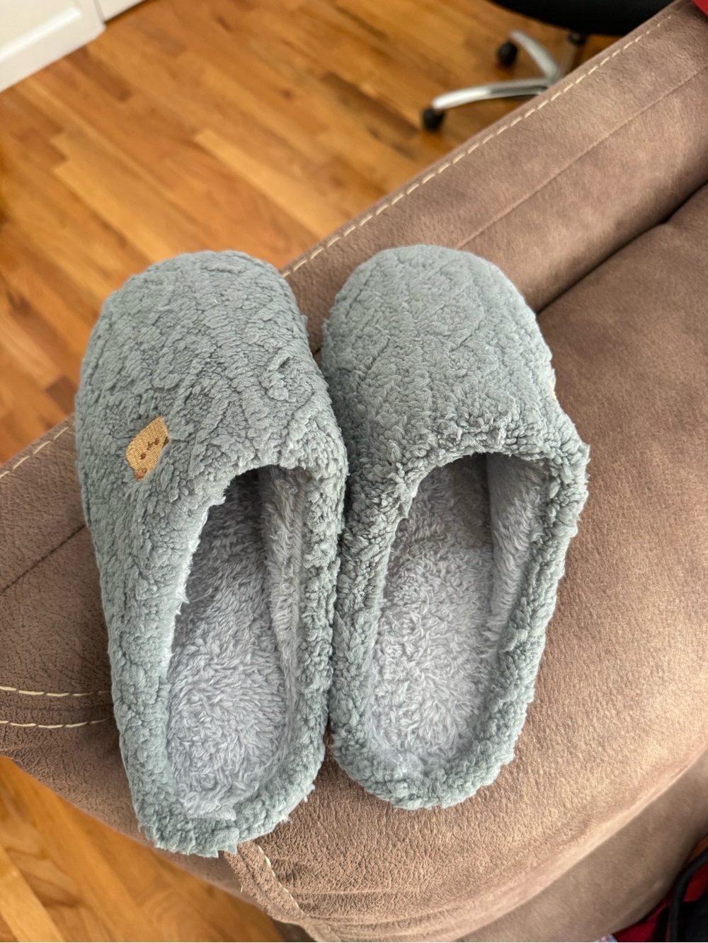 Cozy Plush Gray Slip-On Slippers